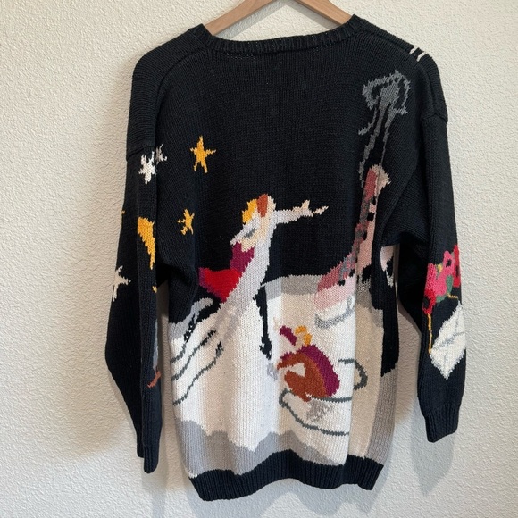 VTG 90s Marisa Christina Hand Knitted Sweater IceDancer Ballet Oversized Preppy - Picture 1 of 11